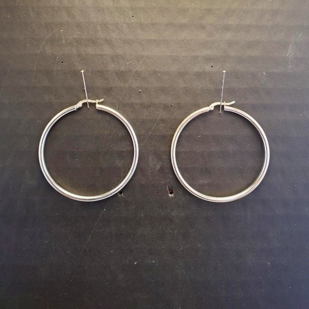 Large Sterling Silver Hoop Earrings